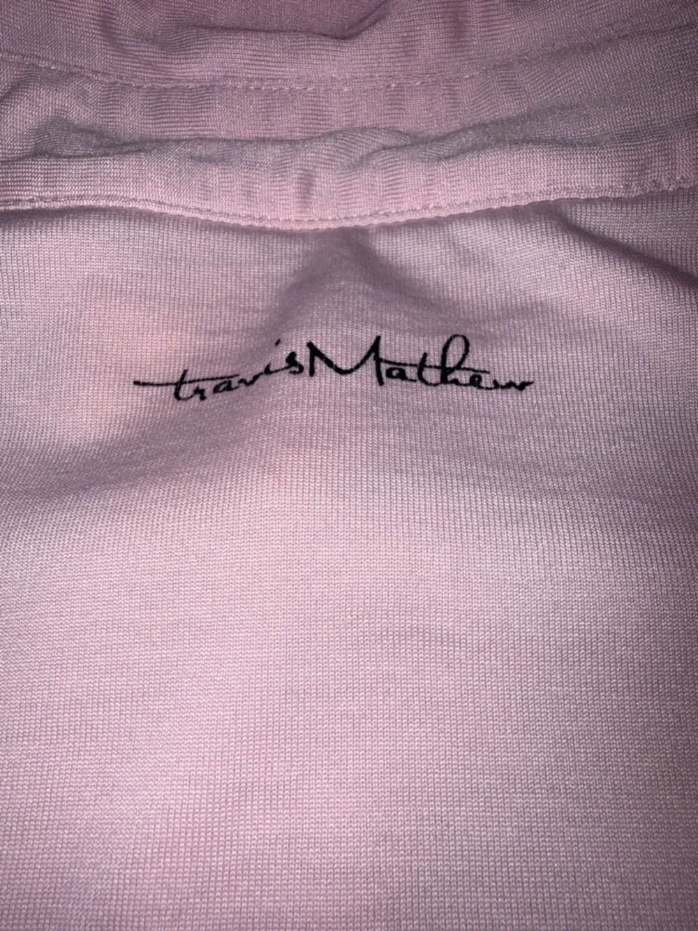 Travis Mathew Light Pink Polo with Black Striped Polo Set Size Large